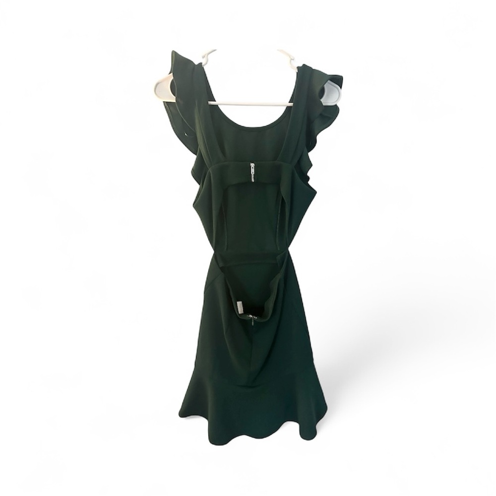 Green Ruffle Cocktail Mini Dress - Picture 3 of 5